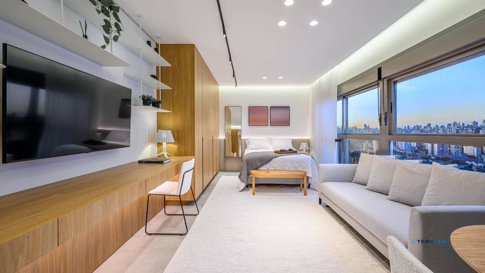 Studio com 32,7m² privativos, no Trend Downtown
