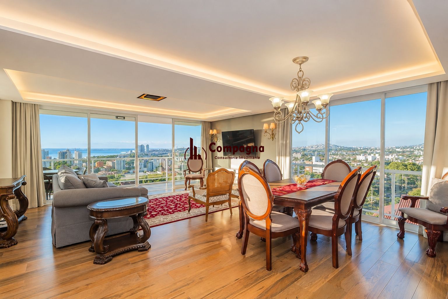 Apartamento mobiliado com 171 m², 3 suítes, vista para o Guaíba bairro Tristeza