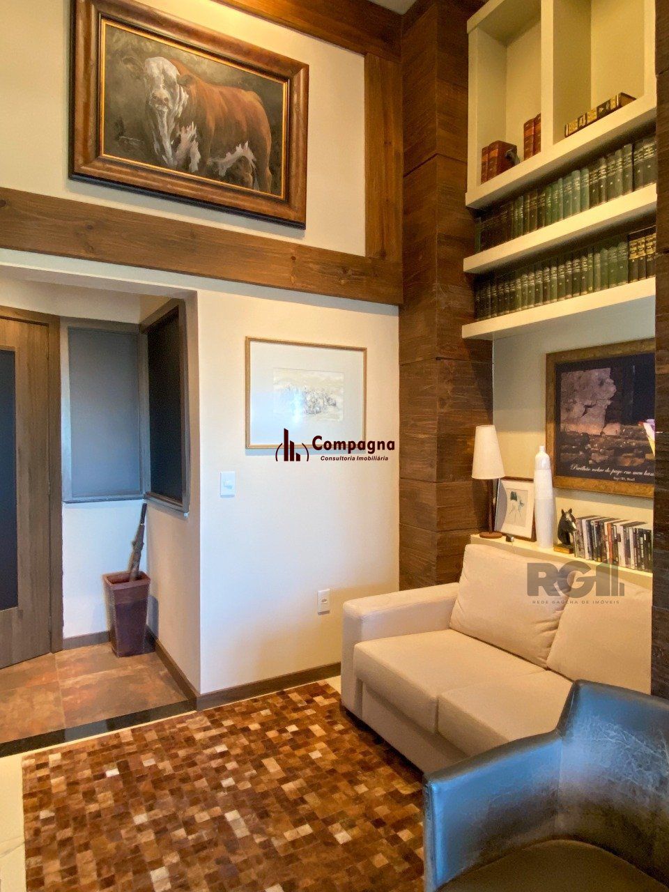 Sala mobiliada, com churrasqueira para happy hour e vista para o Guaíba — foto 4