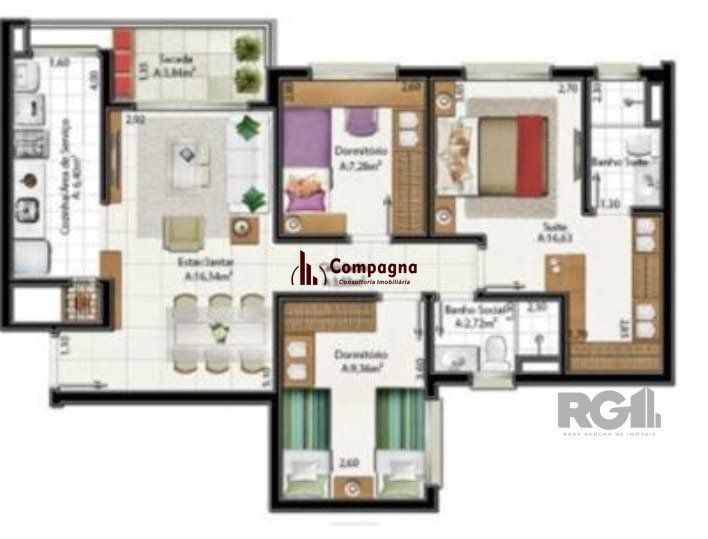 Apartamento 3 quartos à venda, 81m², Santa Maria Goretti - Porto Alegre — foto 2