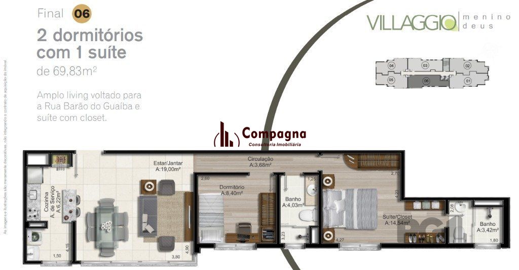 APARTAMENTO - 2 dorms. 1 vaga - 69,83 m² - MENINO DEUS — foto 2