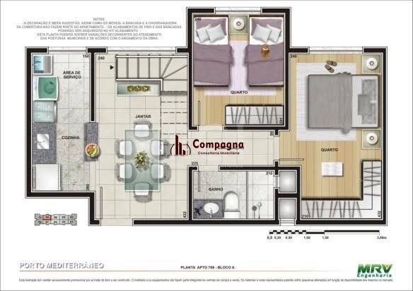 Apartamento, 02 Dormitórios, 1 vaga, 49.72m², Bairro Sarandi — foto 2