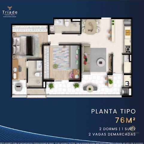 Apartamento à venda com 2 quartos, 69m² - Foto 8