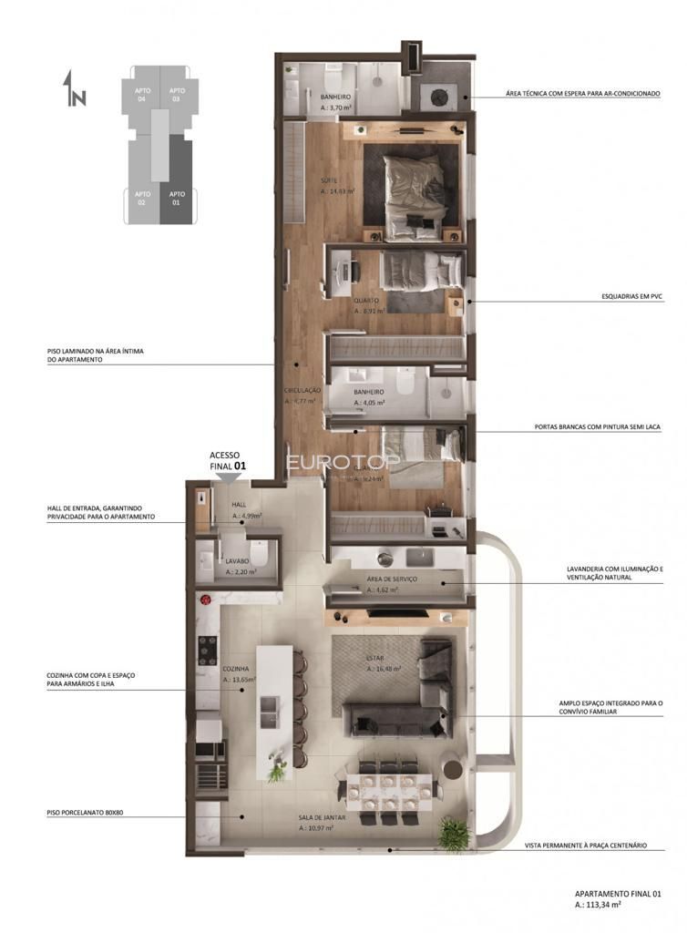 Apartamento à venda com 3 quartos, 113m² - Foto 12