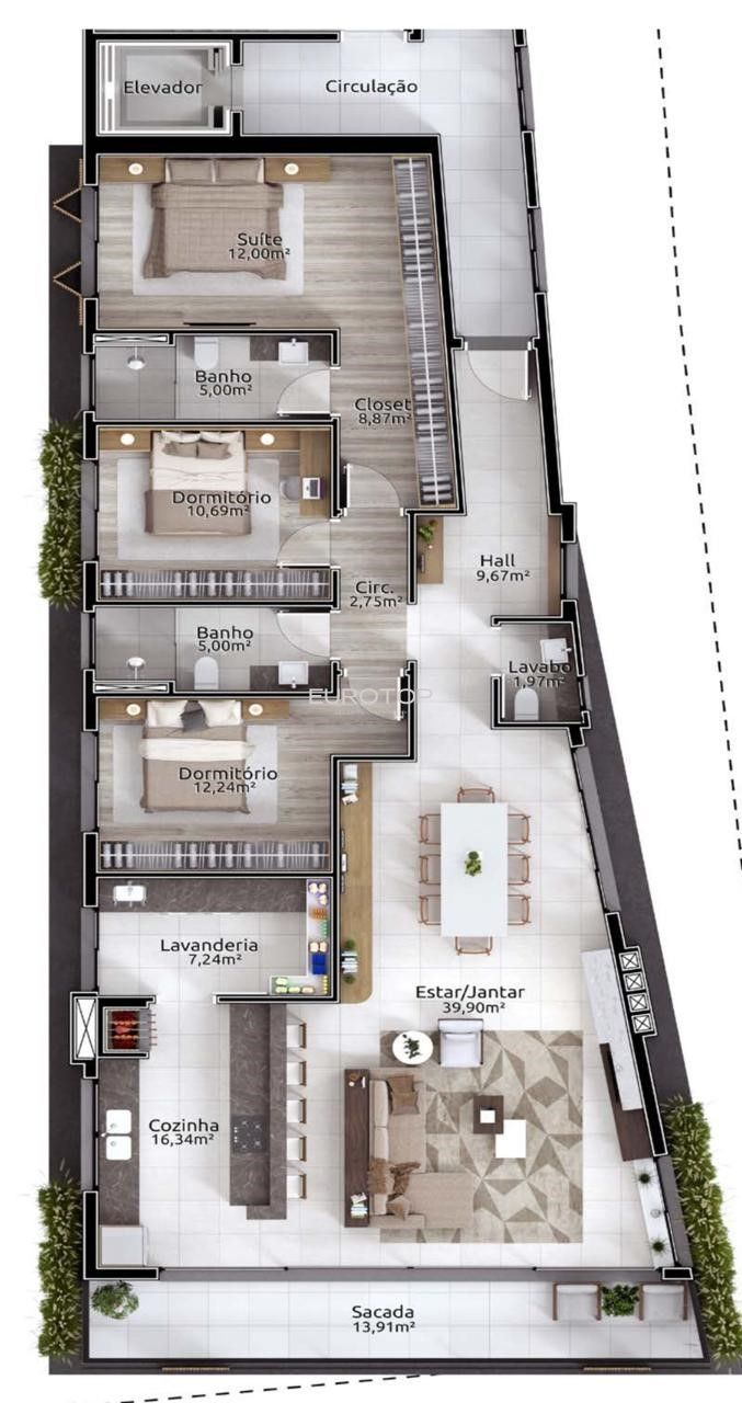 Apartamento à venda com 3 quartos, 167m² - Foto 10