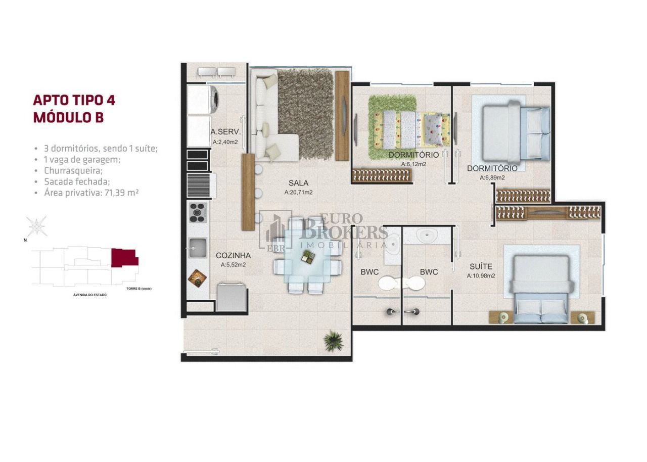 Apartamento à venda com 3 quartos, 75m² - Foto 13