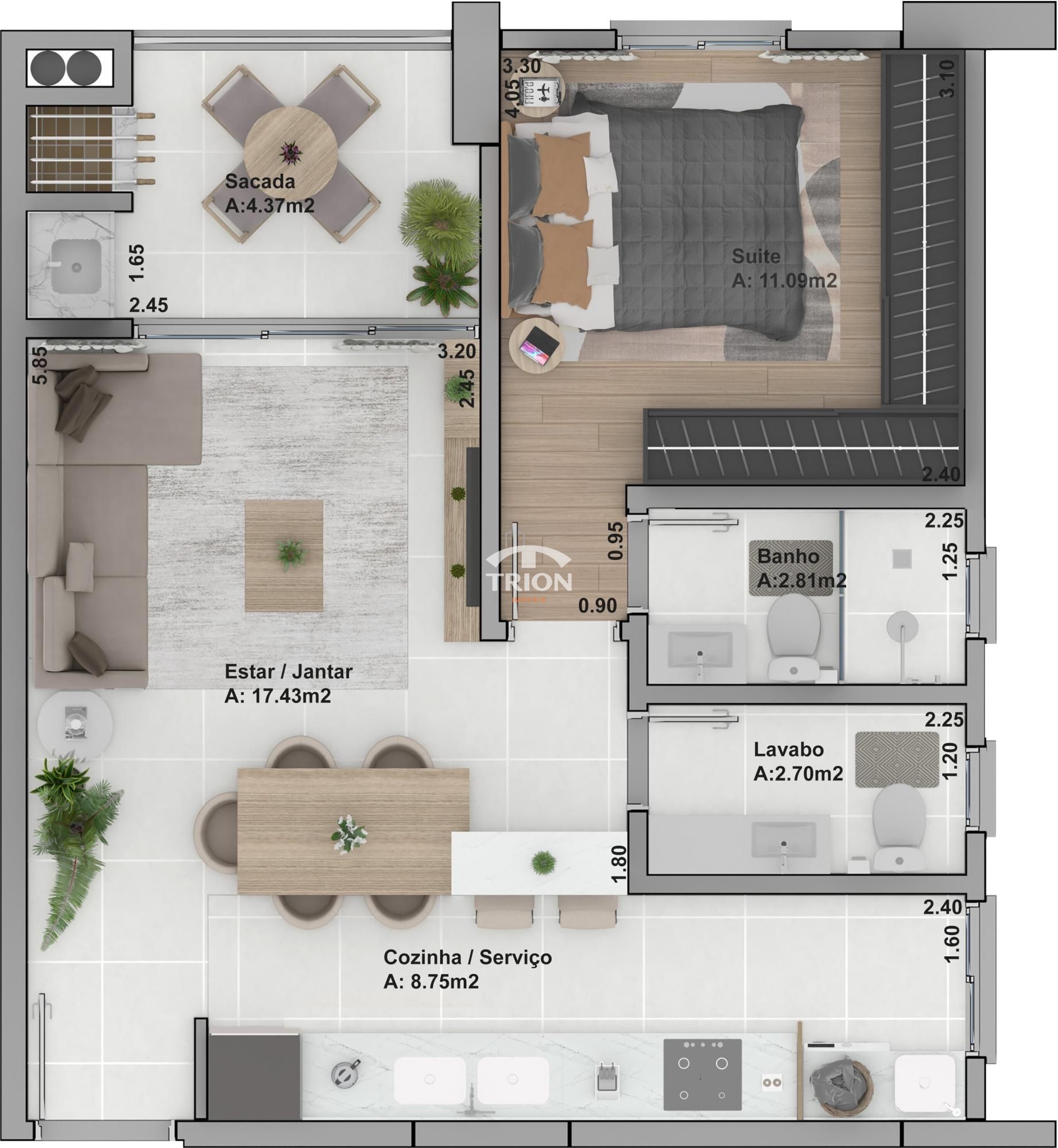 Apartamento, 1 quarto, 54 m² - Foto 4