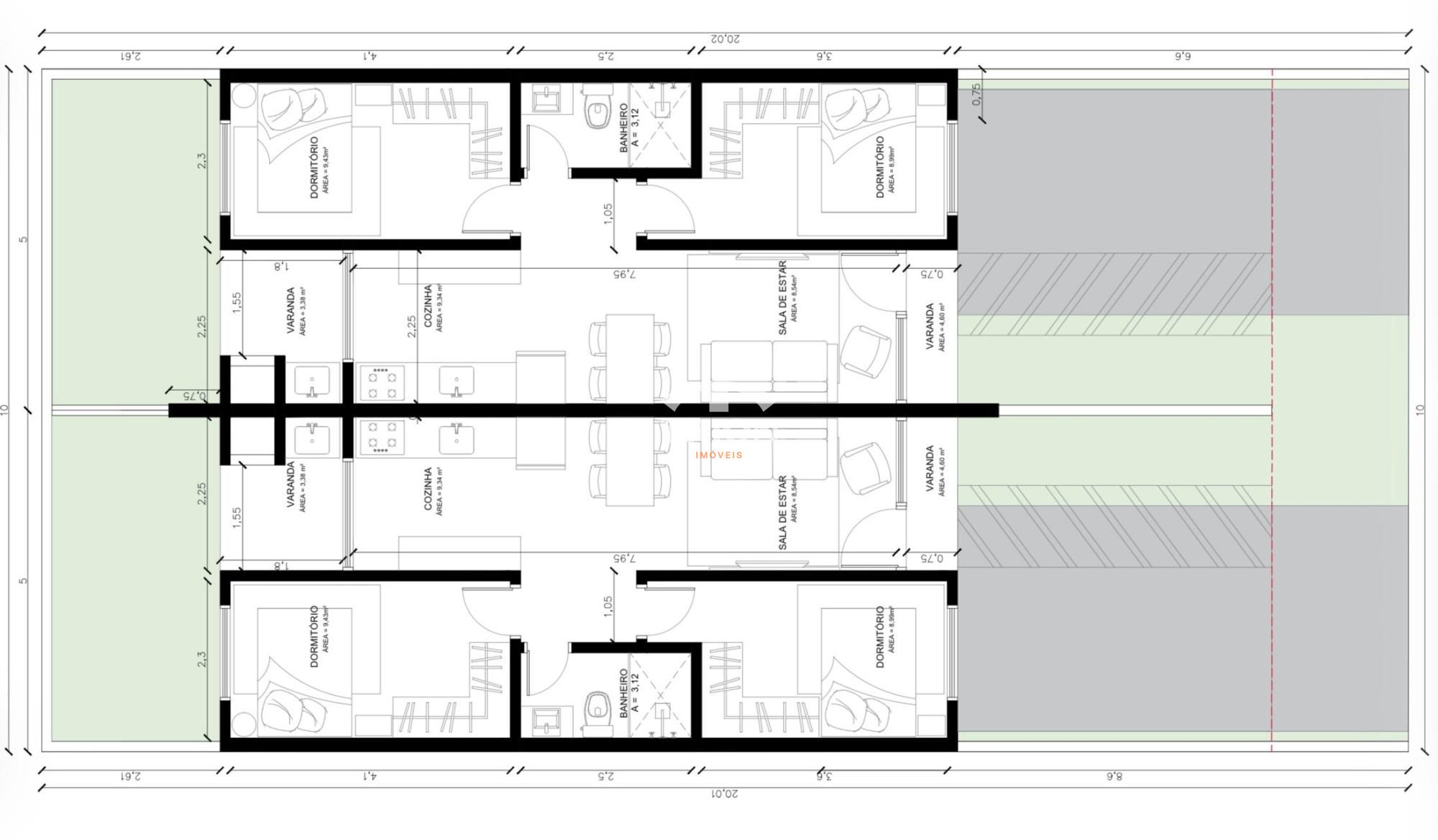 Casa, 2 quartos, 54 m² - Foto 6