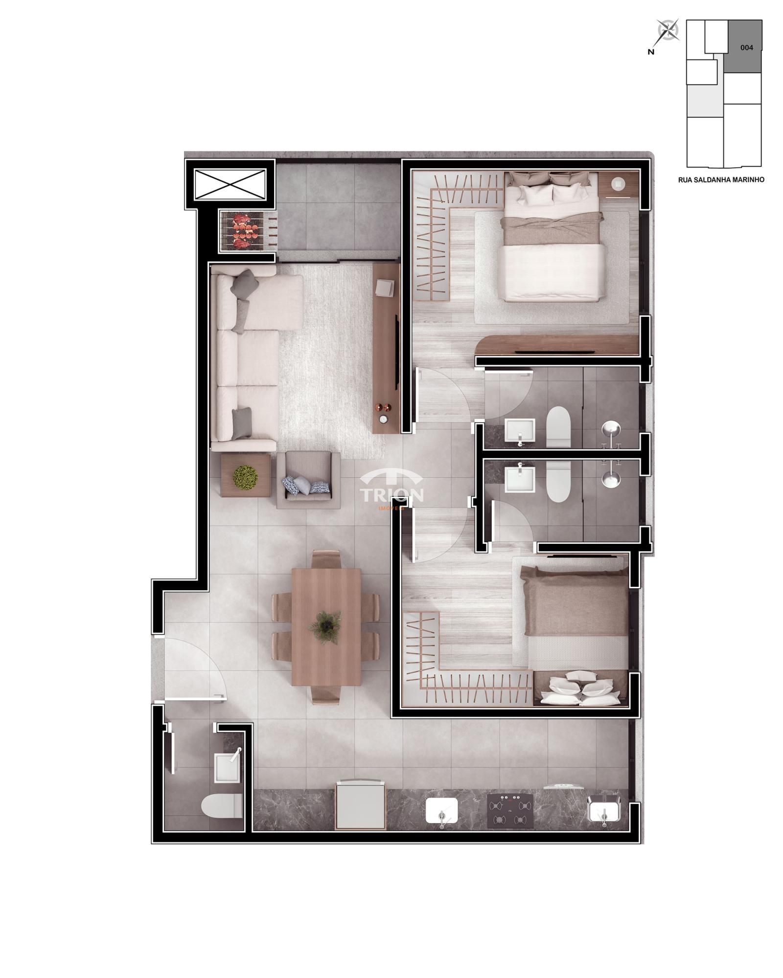 Apartamento, 2 quartos, 66 m² - Foto 3