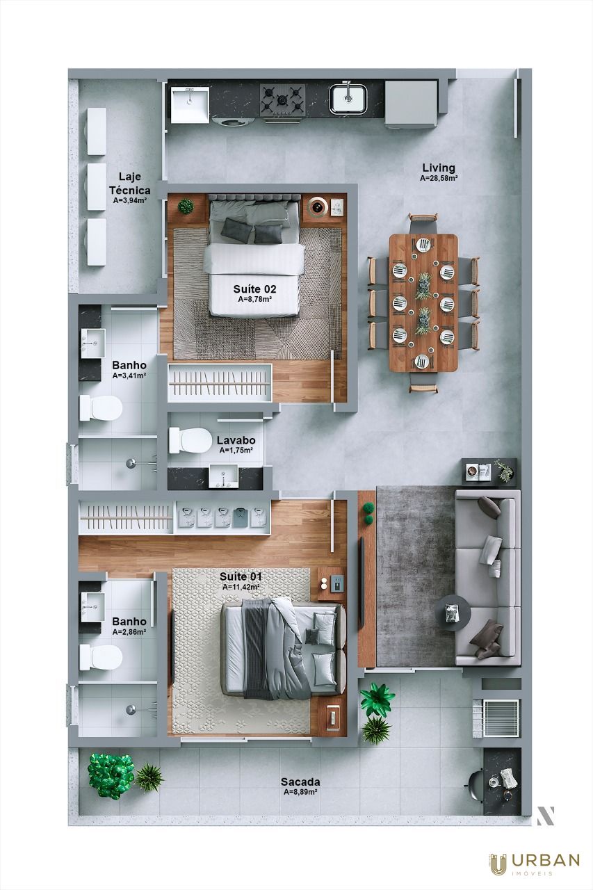 Apartamento à venda com 2 quartos, 80m² - Foto 2