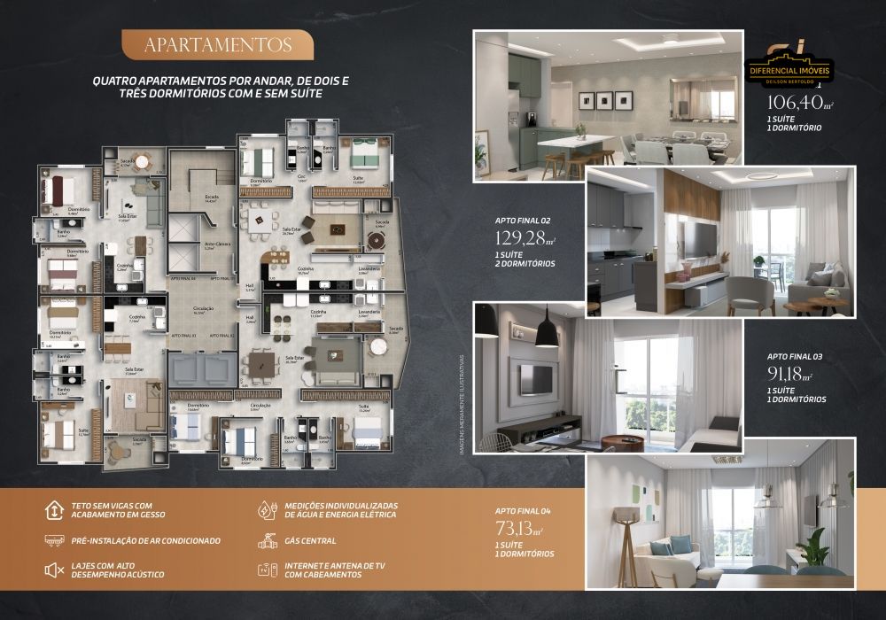 Apartamento com 2 Dormitórios à venda, 91 m² por R$ 636.000,00 Apartamento com 2 Dormitórios à venda, 91 m² por R$ 636.000,00