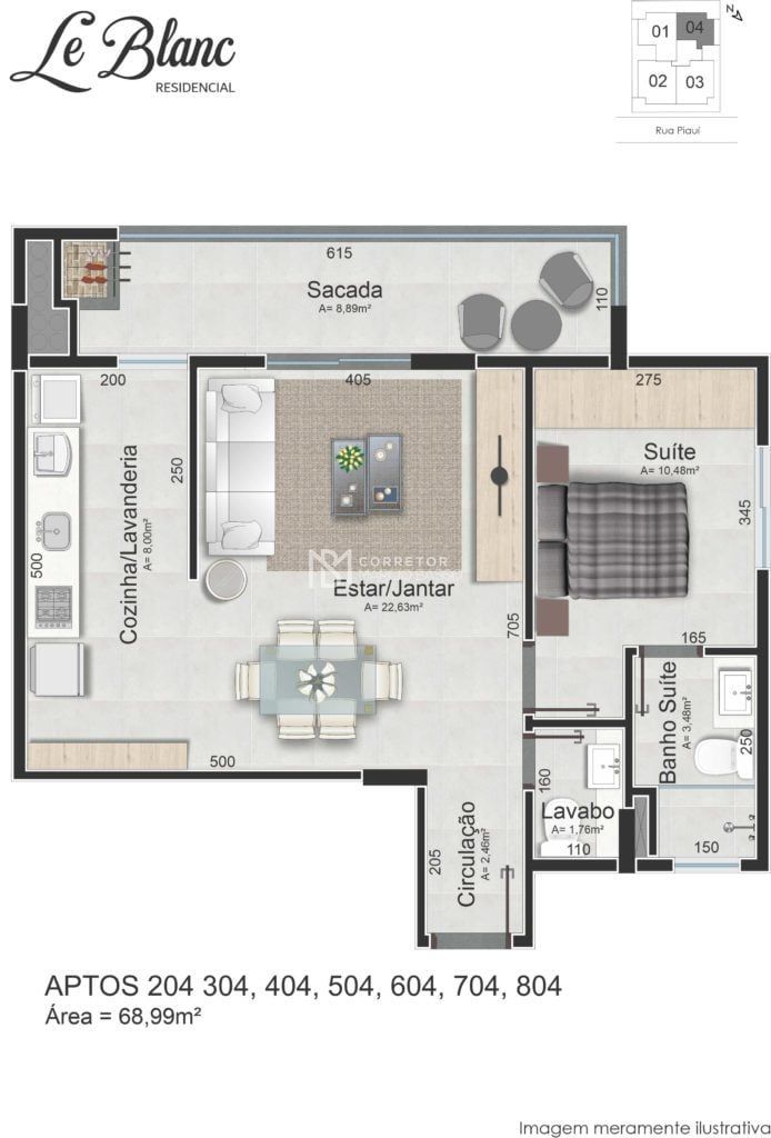 Apartamento à venda com 1 quarto, 68m² - Foto 7