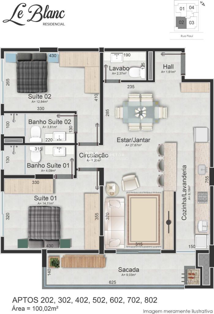 Apartamento à venda com 2 quartos, 100m² - Foto 7