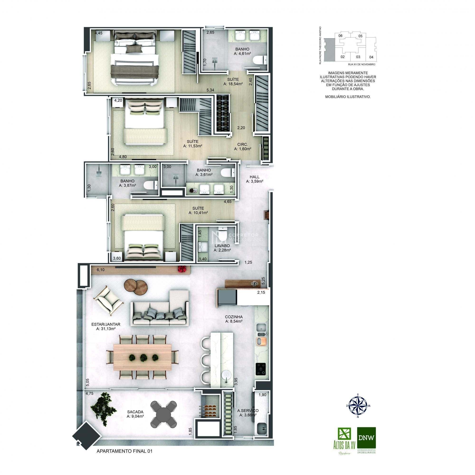 Apartamento à venda com 3 quartos, 126m² - Foto 19