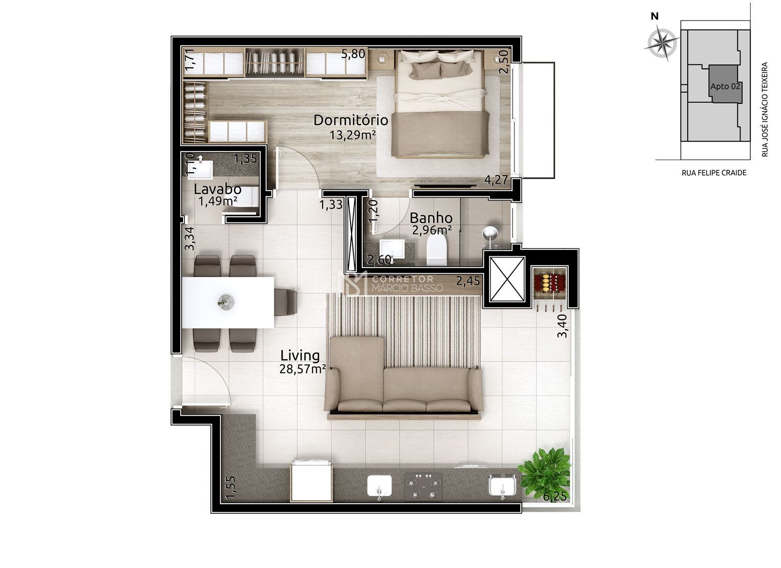 Apartamento à venda com 1 quarto, 53m² - Foto 8