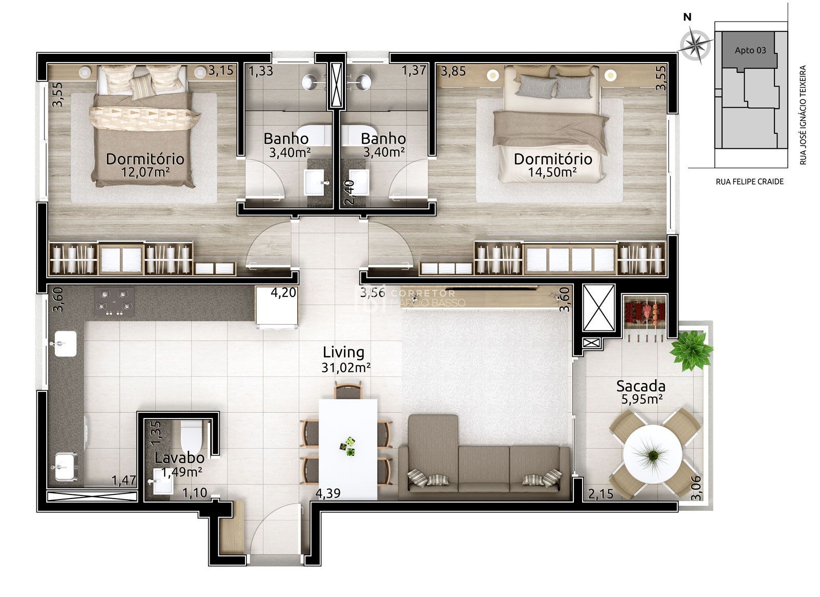 Apartamento, 2 quartos, 85 m² - Foto 8