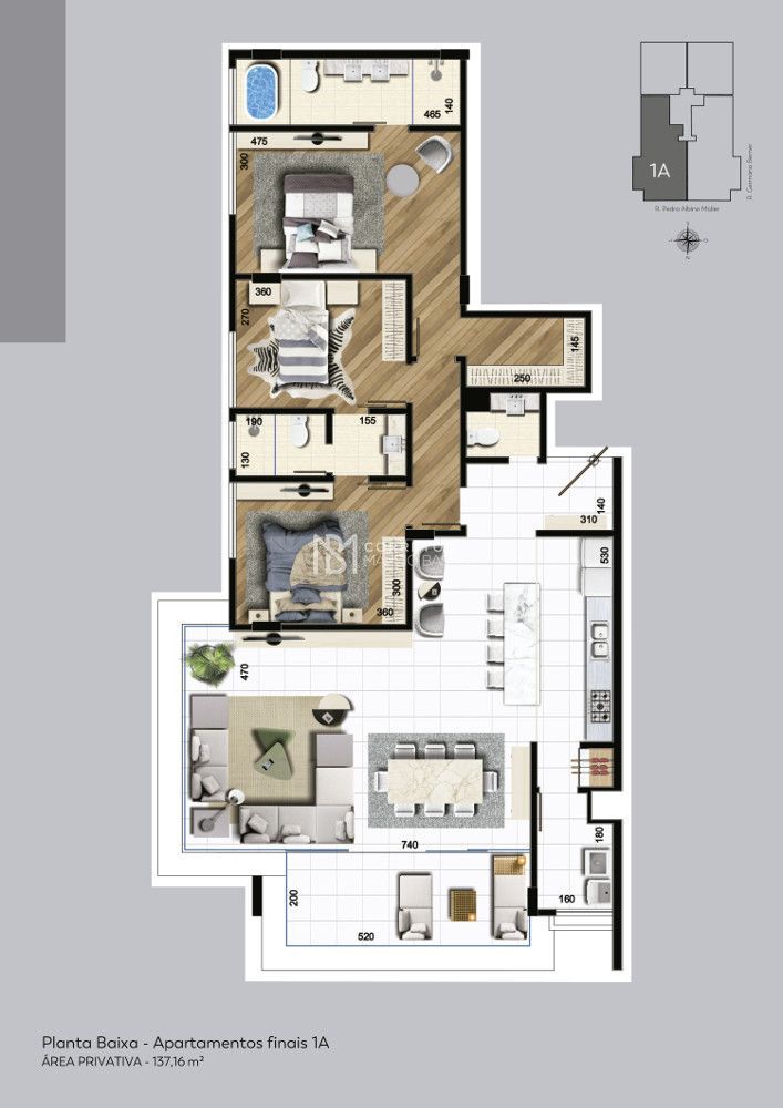 Apartamento à venda com 3 quartos, 137m² - Foto 2