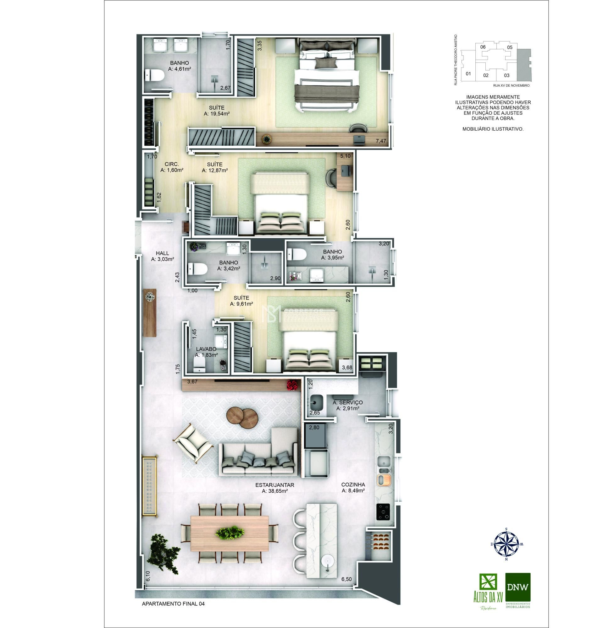 Apartamento à venda com 3 quartos, 125m² - Foto 19