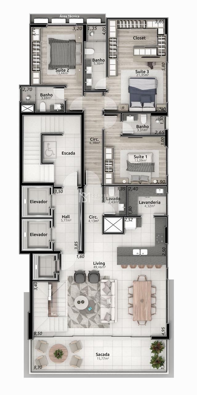 Cobertura à venda com 3 quartos, 351m² - Foto 8