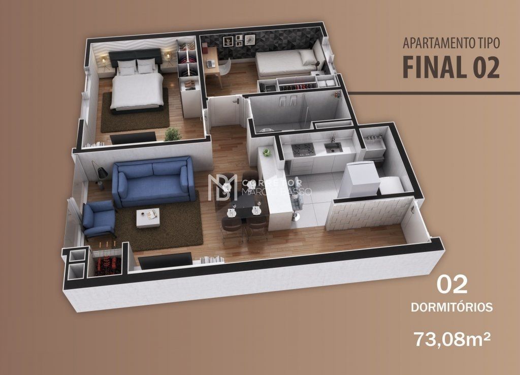 Apartamento à venda com 2 quartos, 60m² - Foto 3