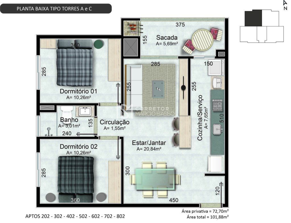 Apartamento à venda com 2 quartos, 95m² - Foto 24