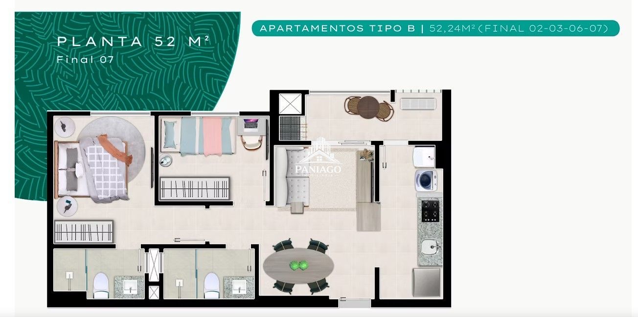 Apartamento, 2 quartos, 53 m² - Foto 3