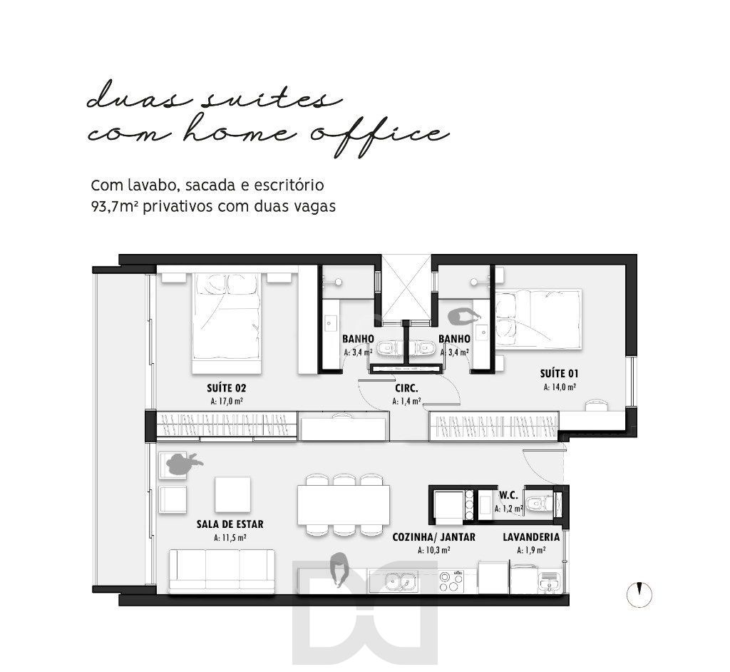 Lançamento para Venda - 93.7m², 2 dormitórios, sendo 1 suites, 2 vagas - Petrópolis — foto 5