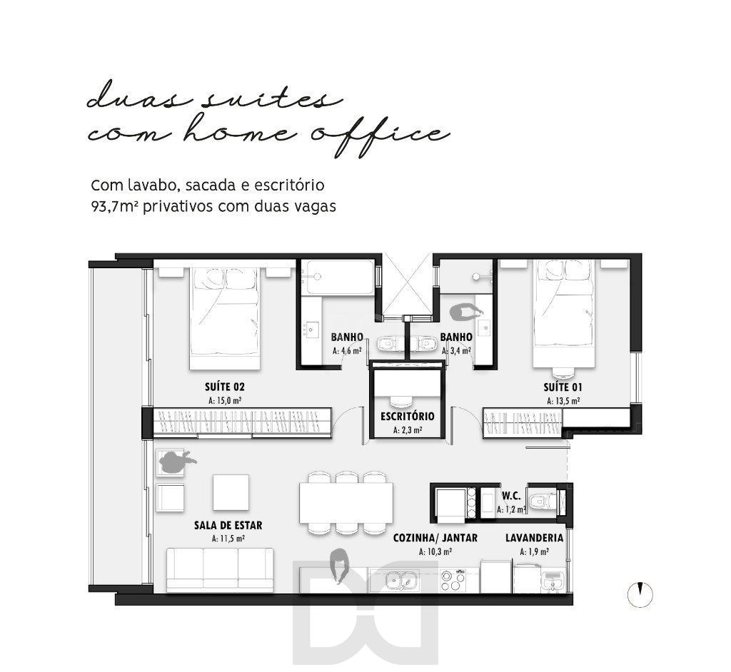 Lançamento para Venda - 93.7m², 2 dormitórios, sendo 1 suites, 2 vagas - Petrópolis — foto 4