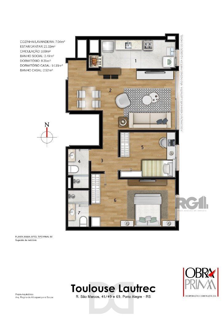 Apartamento de 2 dormitórios e uma vaga para Comprar no Bairro Bom Jesus. — foto 13