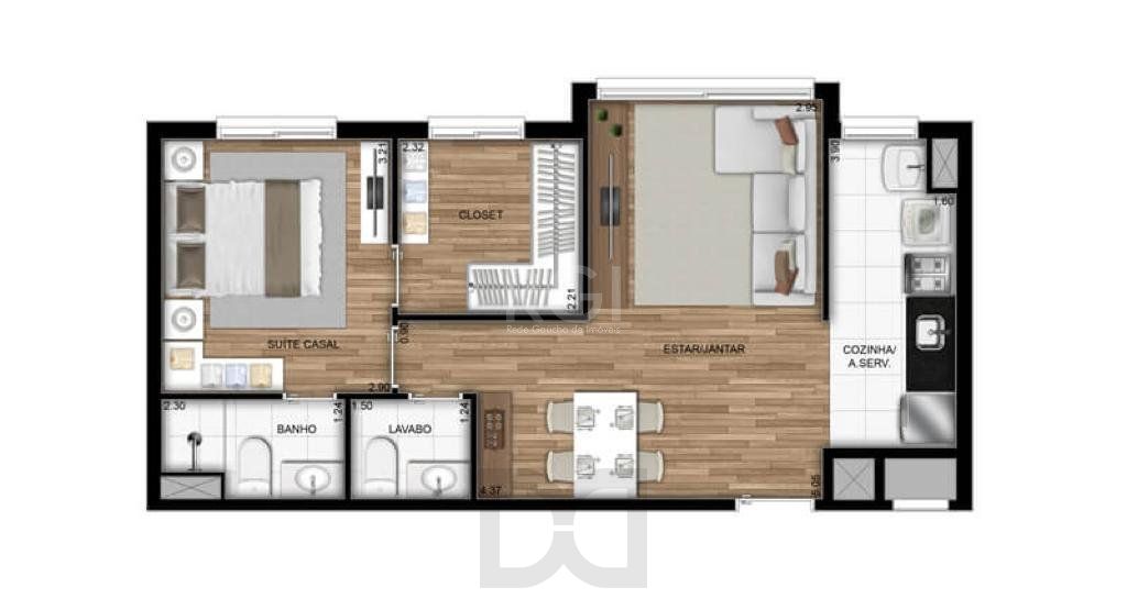 Apartamento Com 2 Dormitórios Para comprar , 52 m² Por R$ 380.000,00 - São José - Porto Alegre/RS — foto 6