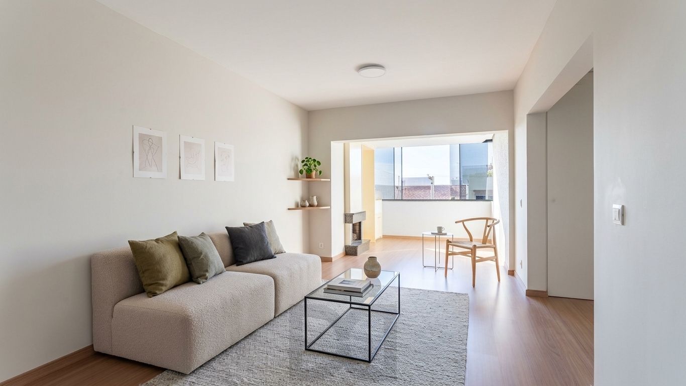 Apartamento 2 dormitórios, 1 suíte, com lareira e living para 2 ambientes — foto 1