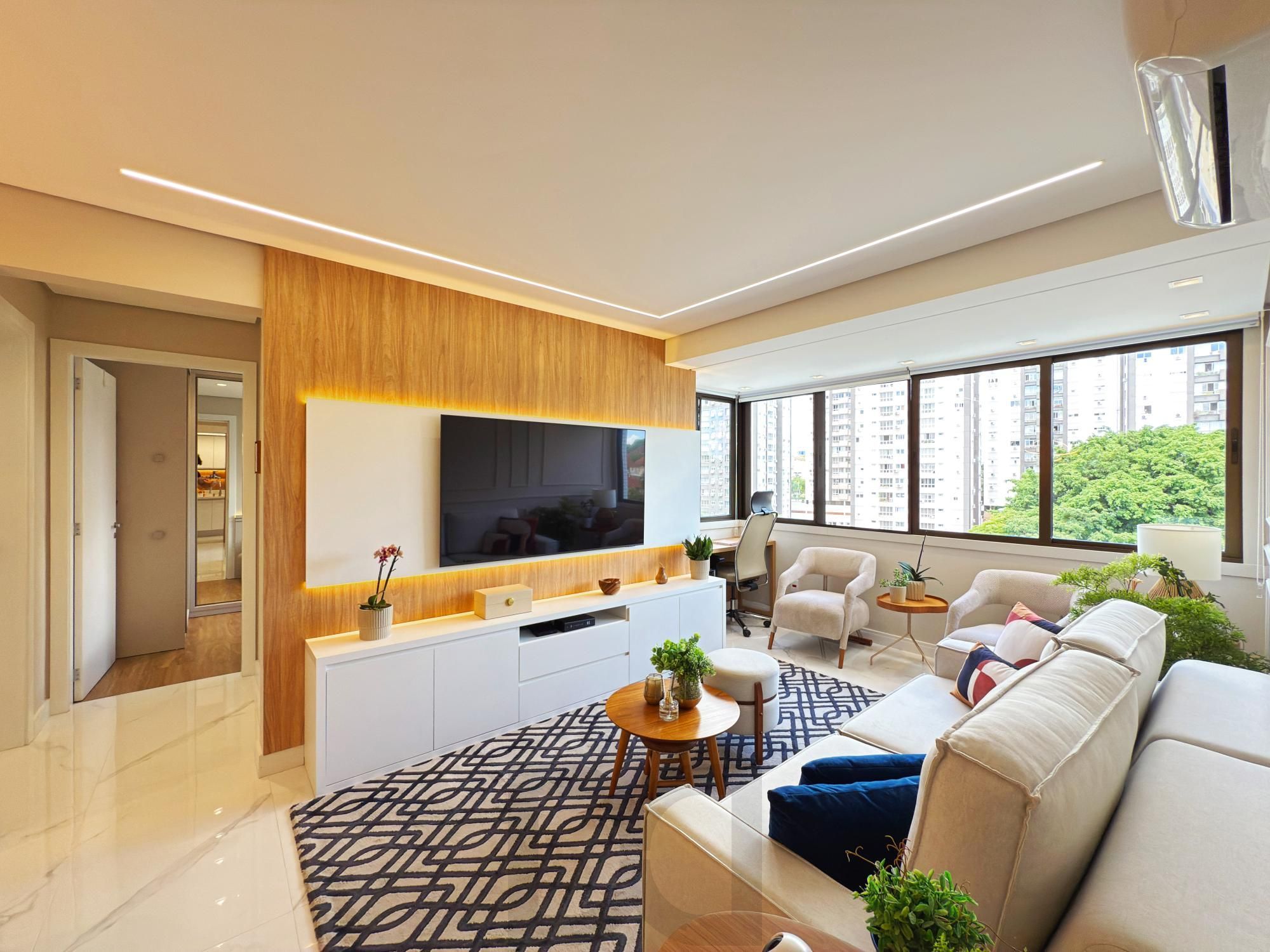 Belíssimo apartamento semimobiliado e decorado 2 dorm 2 vagas c/piscina — foto 4