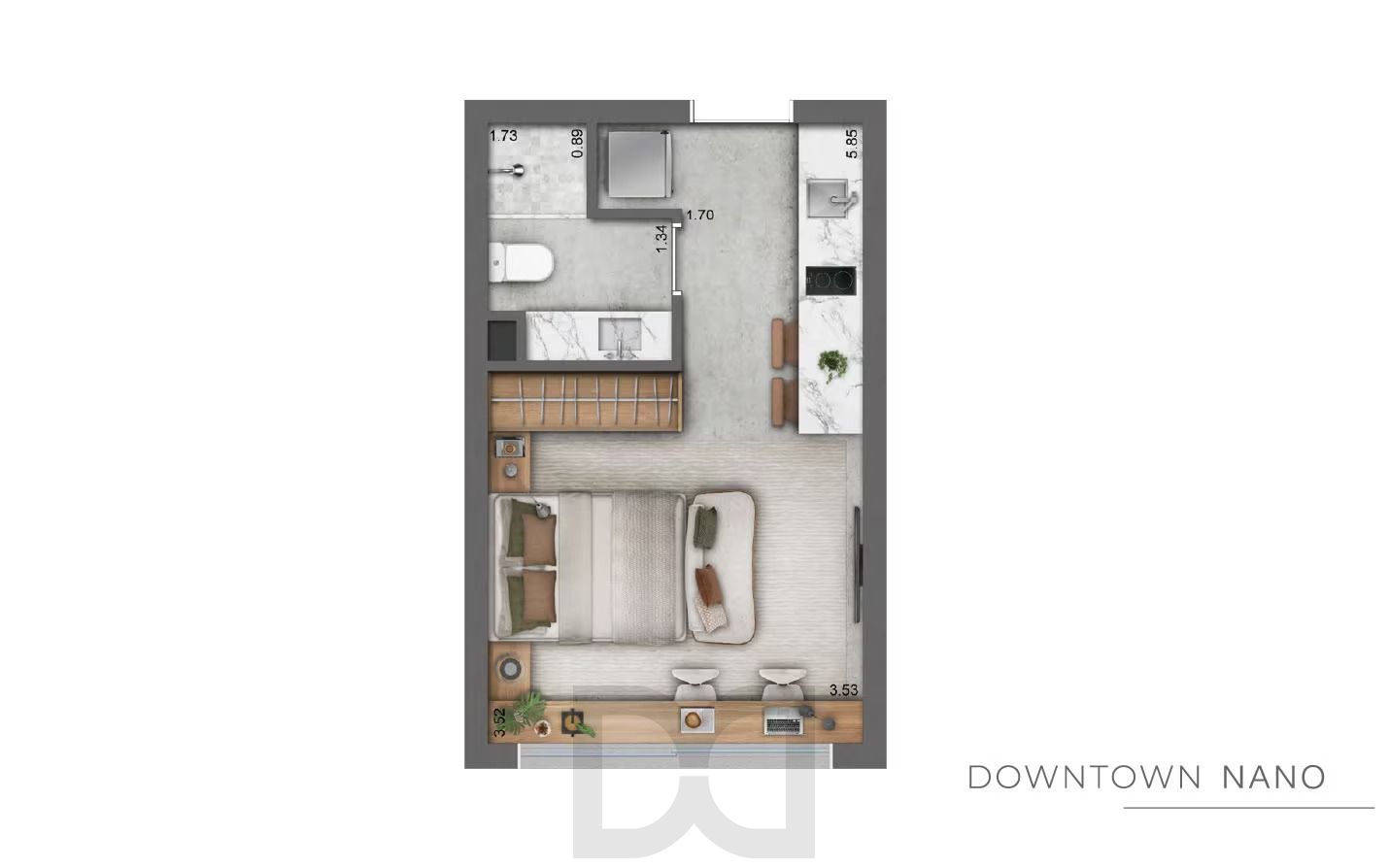 Studio com 32,7m² privativos, no Trend Downtown — foto 5