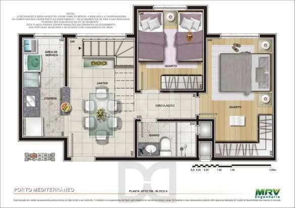 Apartamento, 02 Dormitórios, 1 vaga, 49.72m², Bairro Sarandi — foto 2