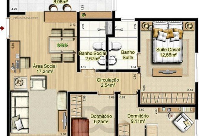 Apartamento para Venda - 69m², 3 dormitórios, sendo 1 suites, 1 vaga - Jardim Carvalho — foto 18
