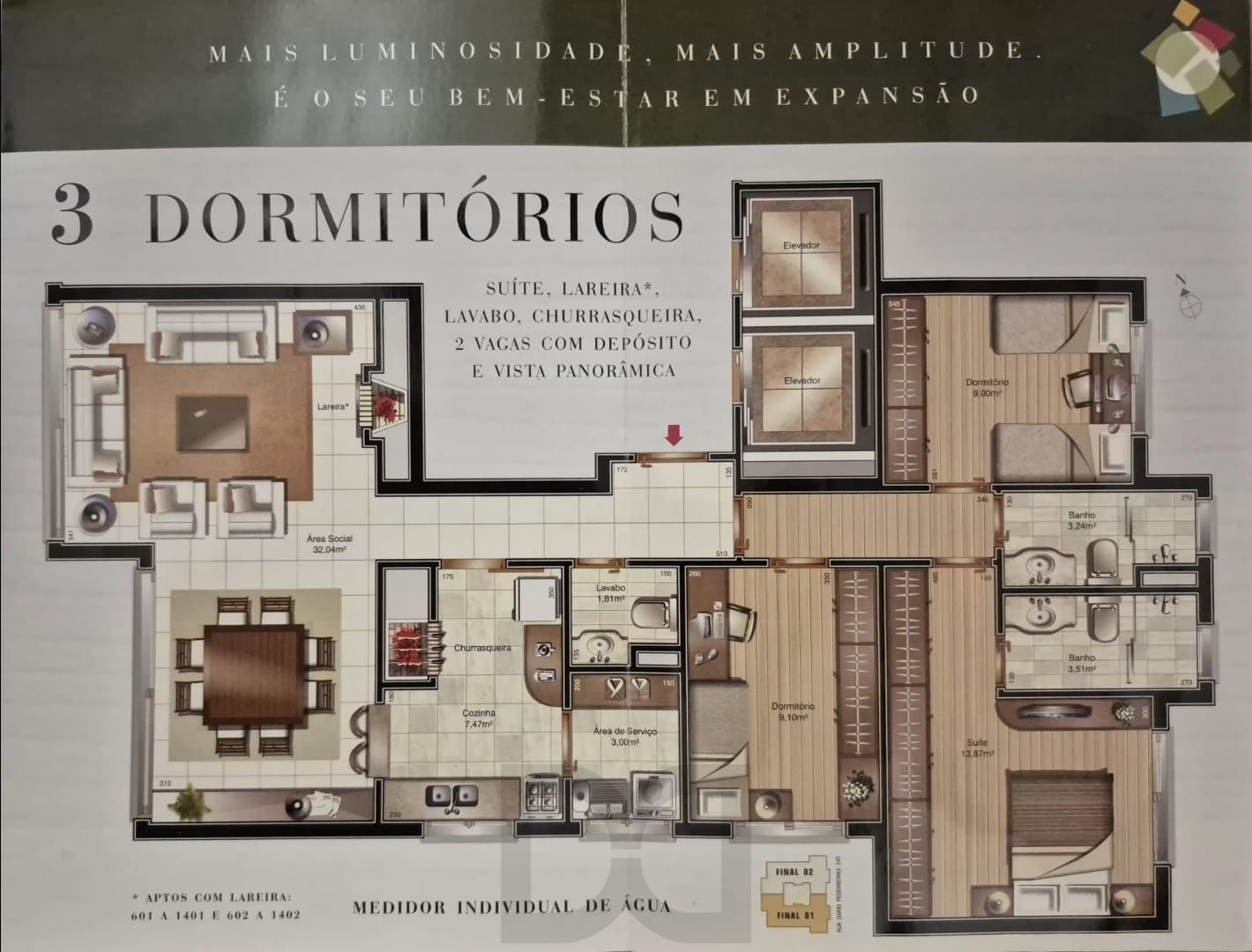 Apartamento mobiliado com 03 dormiórios, transformado em 02 e 02 vagas de garagem — foto 50