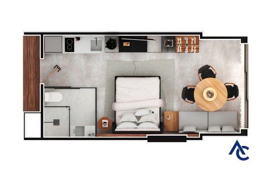 Apartamento, 1 quarto, 26 m² - Foto 3