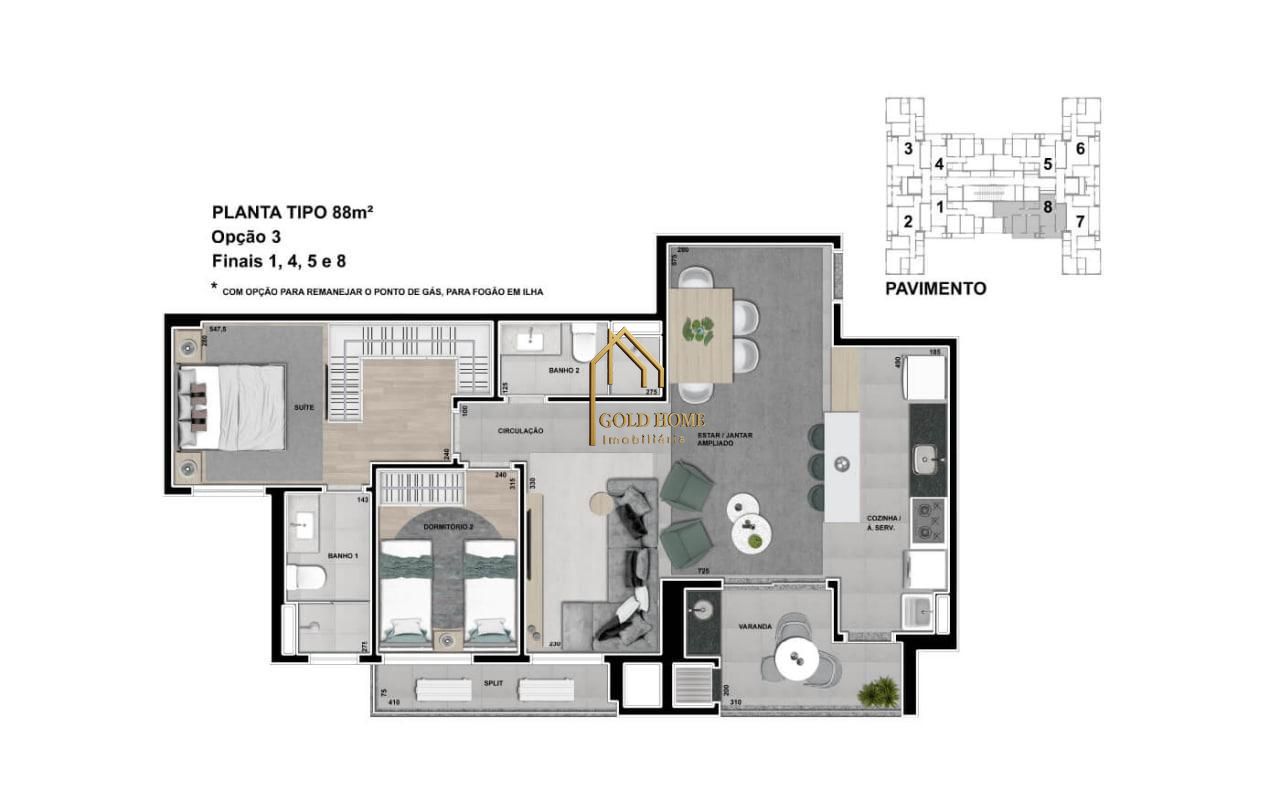 Apartamento, 2 quartos, 88 m² - Foto 3