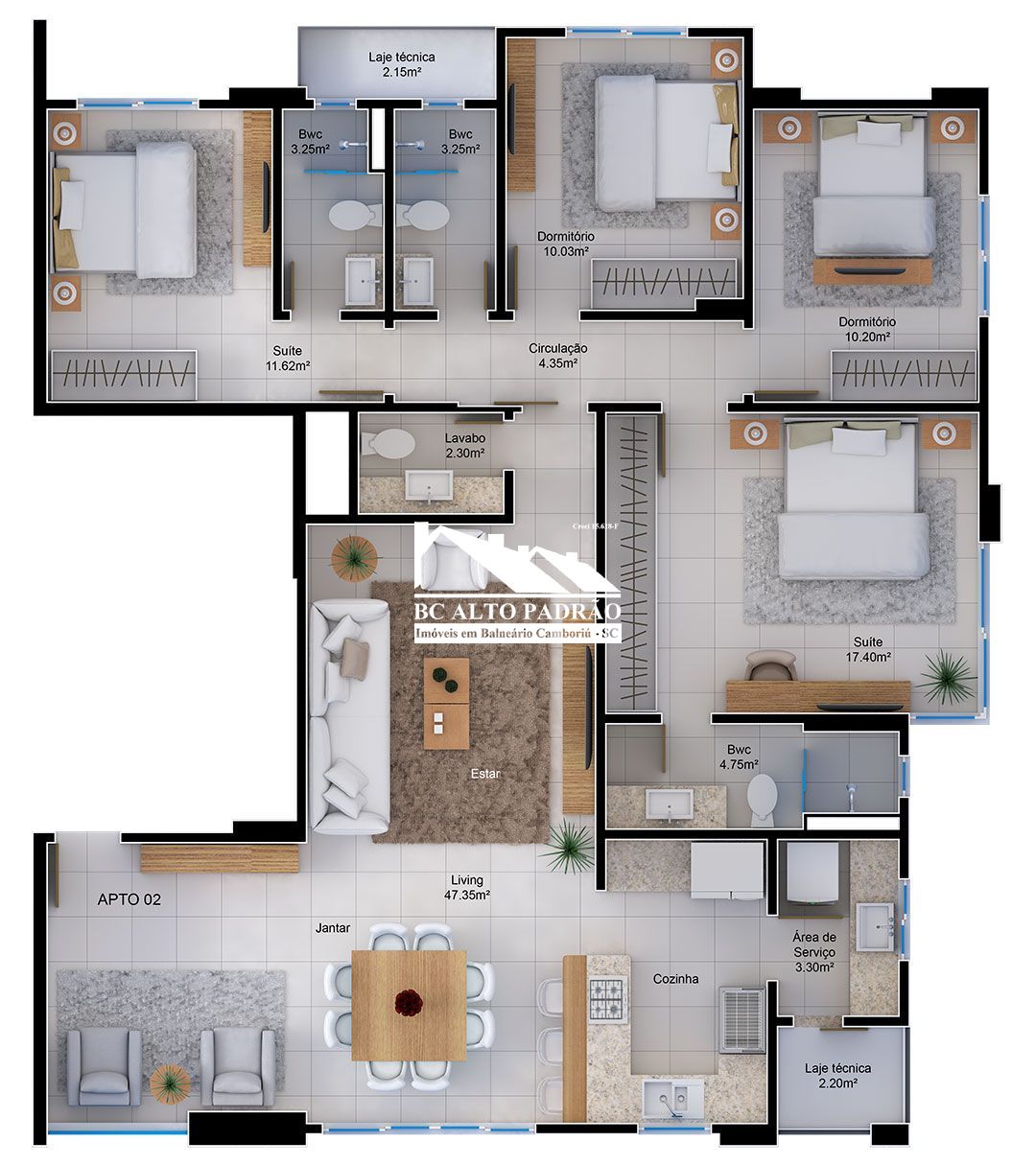 Apartamento à venda com 4 quartos, 137m² - Foto 2