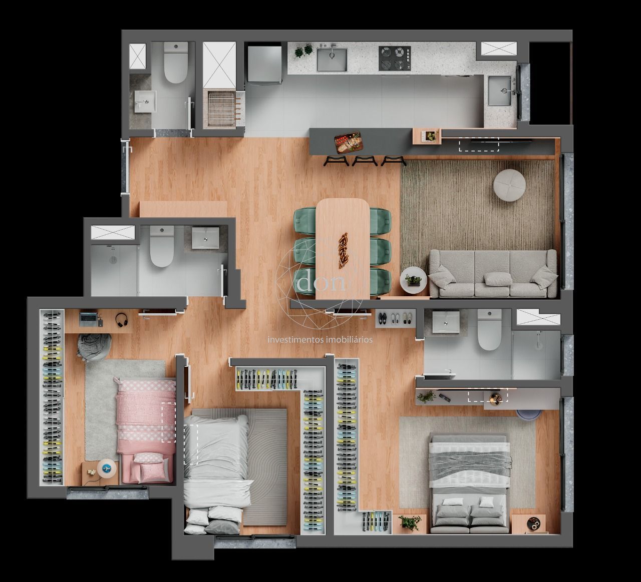 Apartamento 3 quartos à venda, 83m², Jardim Planalto - Porto Alegre
