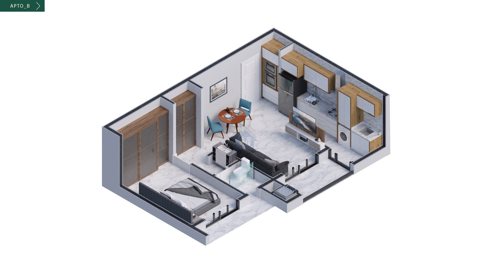 Apartamento, 1 quarto, 56 m² - Foto 2