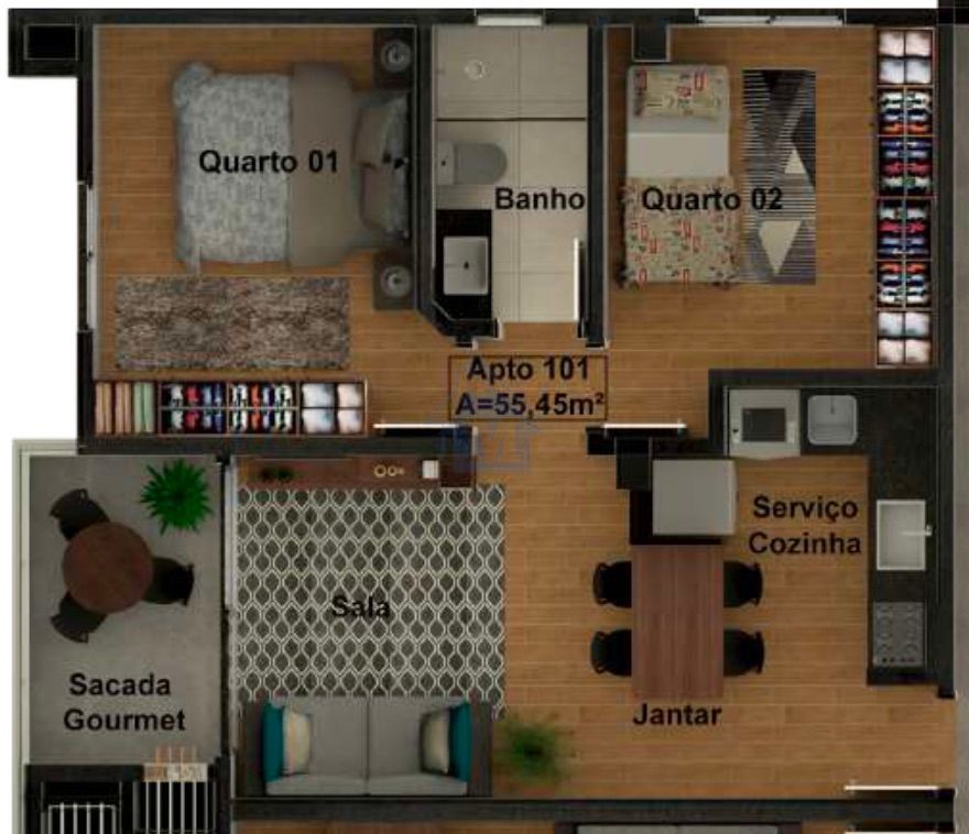 Apartamento à venda com 2 quartos, 55m² - Foto 4