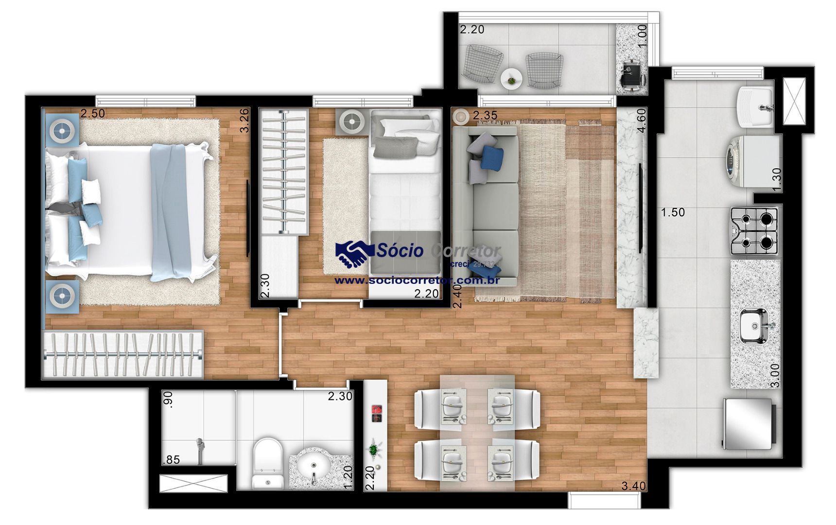 Apartamento, 2 quartos, 45 m² - Foto 13