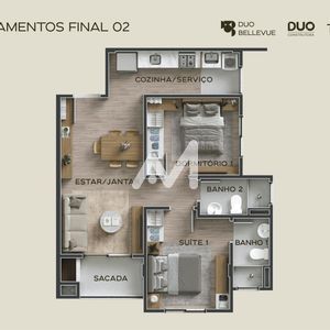 Apartamento com 63m² e 2 dormitórios no bairro São Cristóvão em Lajeado para Comprar