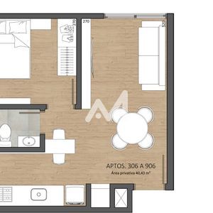 Apartamento com 40m² e 1 dormitório no bairro Moinhos em Lajeado para Comprar