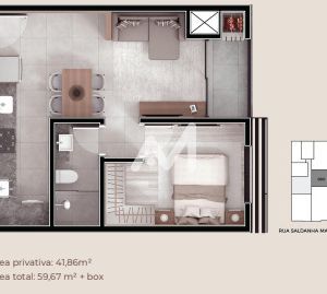 Apartamento com 42m² e 1 dormitório no bairro Centro em Lajeado para Comprar