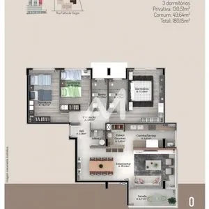 Apartamento com 130m² e 3 dormitórios no bairro Centro em Lajeado para Comprar