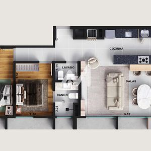 Apartamento com 72m² e 2 dormitórios no bairro São Cristóvão em Lajeado para Comprar