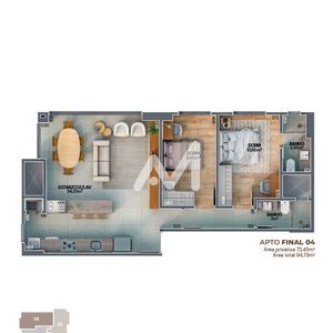 Apartamento com 73m² e 2 dormitórios no bairro Hidráulica em Lajeado para Comprar