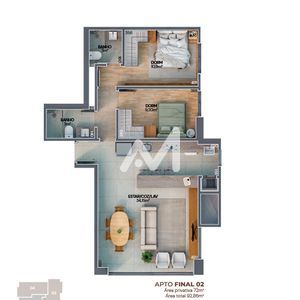 Apartamento com 72m² e 2 dormitórios no bairro Hidráulica em Lajeado para Comprar